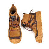 JOY&MARIO Women's Leather Slip-on Boots in Camel-65977W