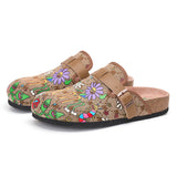 Joy&mario Women’s Slip-On Fabric Birken Slipper Shoes in Green-77221W