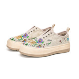 JOY&MARIO Women’s Printed Fabric Slip-on Loafers in Green-87906W