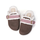 Women’s Lace-up Slip-on Cow Suede Winter Fur Slipper-77310W