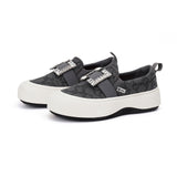 Load image into Gallery viewer, JOY&amp;MARIO Women’s Slip-on Fabric Loafers in Grey-87653W