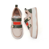Load image into Gallery viewer, JOY&amp;MARIO Women’s Velcro Cow Suede and Canvas Loafers in Jasper-87399W