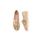 Women’s Slip-On Espadrille Sequins Mesh Loafers in Champagne-51550W