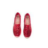 Load image into Gallery viewer, JOY&amp;MARIO Handmade Women’s Slip-On Espadrille Sequins Mesh Loafers in Red-51550W