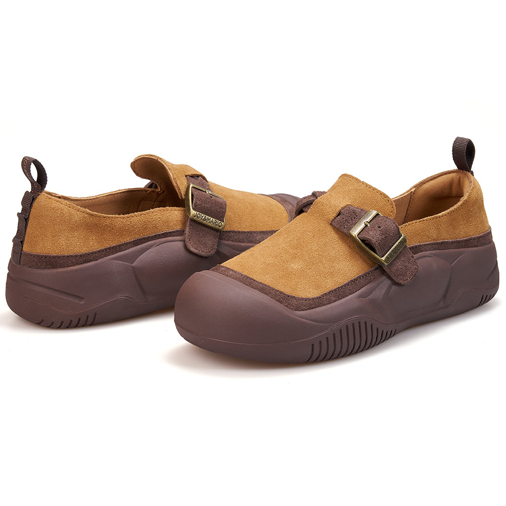 JOY&MARIO Women’s Cow Suede Loafers in Camel-65897W