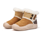 Women's Leather Slip-on Snow Boots-65935W