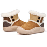 Women's Leather Slip-on Snow Boots-65935W