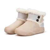 Women's Leather Slip-on Snow Boots-65935W