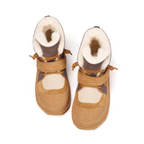 Load image into Gallery viewer, JOY&amp;MARIO Women&#39;s Cow Suede and Fur Lace-up Boots in Camel-58129W