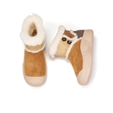 Women's Leather Slip-on Snow Boots-65935W