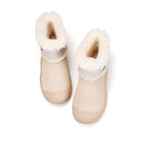 Women's Leather Slip-on Snow Boots-65935W