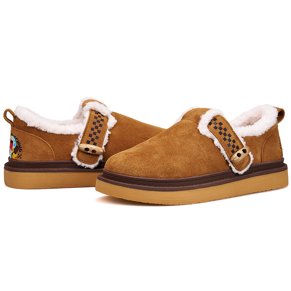 JOY&MARIO Women's Cow Suede Slip-on Boots in Camel-58127W