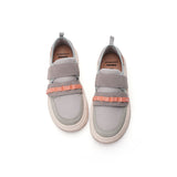 Women’s Slip-on Cow Suede and Fabric Platform Loafers in Grey-87358W