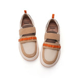 Women’s Slip-on Cow Suede and Fabric Platform Loafers in Apricot-87358W