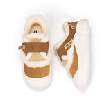 Load image into Gallery viewer, JOY&amp;MARIO Women&#39;s Fur and Cow Suede Slip-on Boots in Camel-65929W