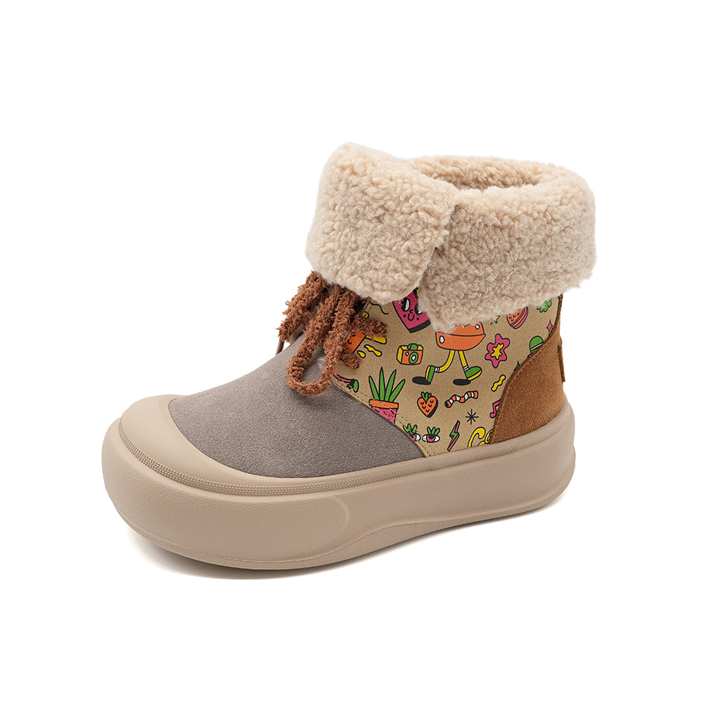 JOY&MARIO Women's Leather Slip-on Boots in Brown-65988W