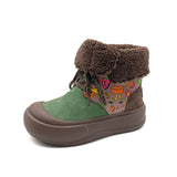 JOY&MARIO Women's Leather Slip-on Boots in Brown-65988W
