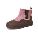 Women's Cow Suede Slip-on Snow Boots-65708W