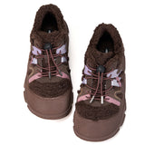 Women's Fur and Cow Suede Lace-up Ankle Snow Boots-65931W