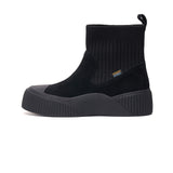 Load image into Gallery viewer, JOY&amp;MARIO Women&#39;s Cow Suede and Weave Slip-on Boots in Black-87712W