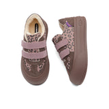 Women's Fur and Cow Suede Lace-up Leopards Sneakers-87980W