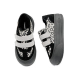 Women's Fur and Cow Suede Lace-up Leopards Sneakers-87980W