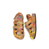 JOY&MARIO Women’s Slip-On Printed Cow Suede Birken Shoes in Pink-77256W