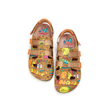 JOY&MARIO Women’s Slip-On Printed Cow Suede Birken Shoes in Pink-77256W