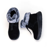 Load image into Gallery viewer, JOY&amp;MARIO Women&#39;s Cow Suede Slip-on Boots in Black-78582W