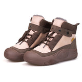Joy&mario Women's Leather Lace-up Shoes Winter Boots in Black-65937W