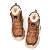 Women's Fur and Fabric Slip-on Snow Boots-85181W