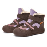 Joy&mario Women's Cow Suede Lace-up Shoes Snow Boots in Coffee-65751W
