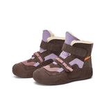 JOY&MARIO Women's Cow Suede Slip-on Snow Boots in Coffee-65751W