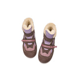 JOY&MARIO Women's Cow Suede Slip-on Snow Boots in Coffee-65751W