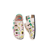 Load image into Gallery viewer, JOY&amp;MARIO Women’s Slip-On Printed Cow Suede Birken Shoes in Pink-77256W