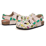 JOY&MARIO Women’s Slip-On Printed Cow Suede Birken Shoes in Pink-77256W
