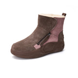 Load image into Gallery viewer, JOY&amp;MARIO Women&#39;s Cow Suede Slip-on Snow Boots in Coffee-65753W