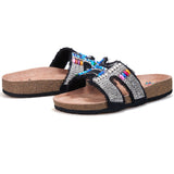 JOY&MARIO Women’s Slip-On Pearl Fabric Birken Shoes in Pink-77259W