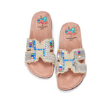 JOY&MARIO Women’s Slip-On Pearl Fabric Birken Shoes in Pink-77259W