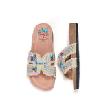 JOY&MARIO Women’s Slip-On Pearl Fabric Birken Shoes in Pink-77259W