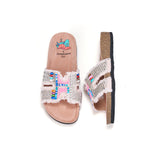 JOY&MARIO Women’s Slip-On Pearl Fabric Birken Shoes in Pink-77259W