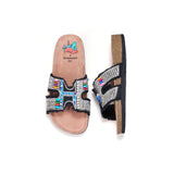 JOY&MARIO Women’s Slip-On Pearl Fabric Birken Shoes in Pink-77259W