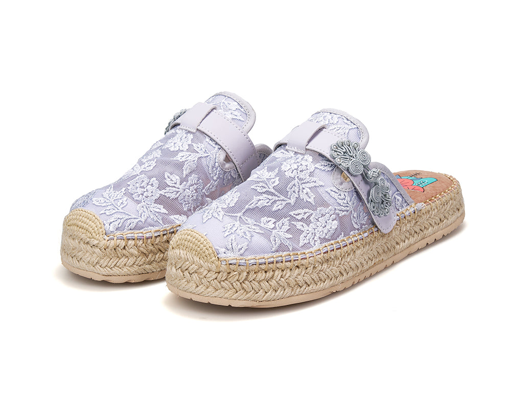 Handmade Women’s Slip-On Espadrille Mesh Sandels-05759W