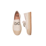 Load image into Gallery viewer, JOY&amp;MARIO Handmade Women’s Slip-On Espadrille Fabric Loafers Flats in Ivory-69277W