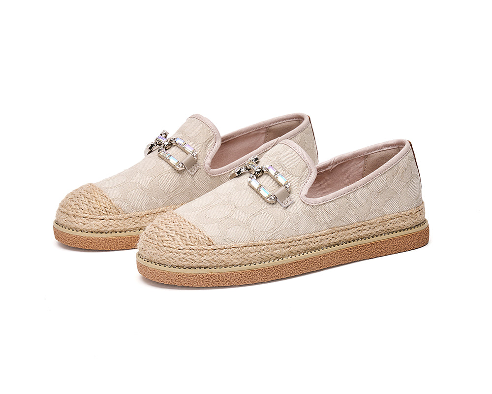 Handmade Women’s Slip-On Espadrille Fabric Loafers Flats-69277W