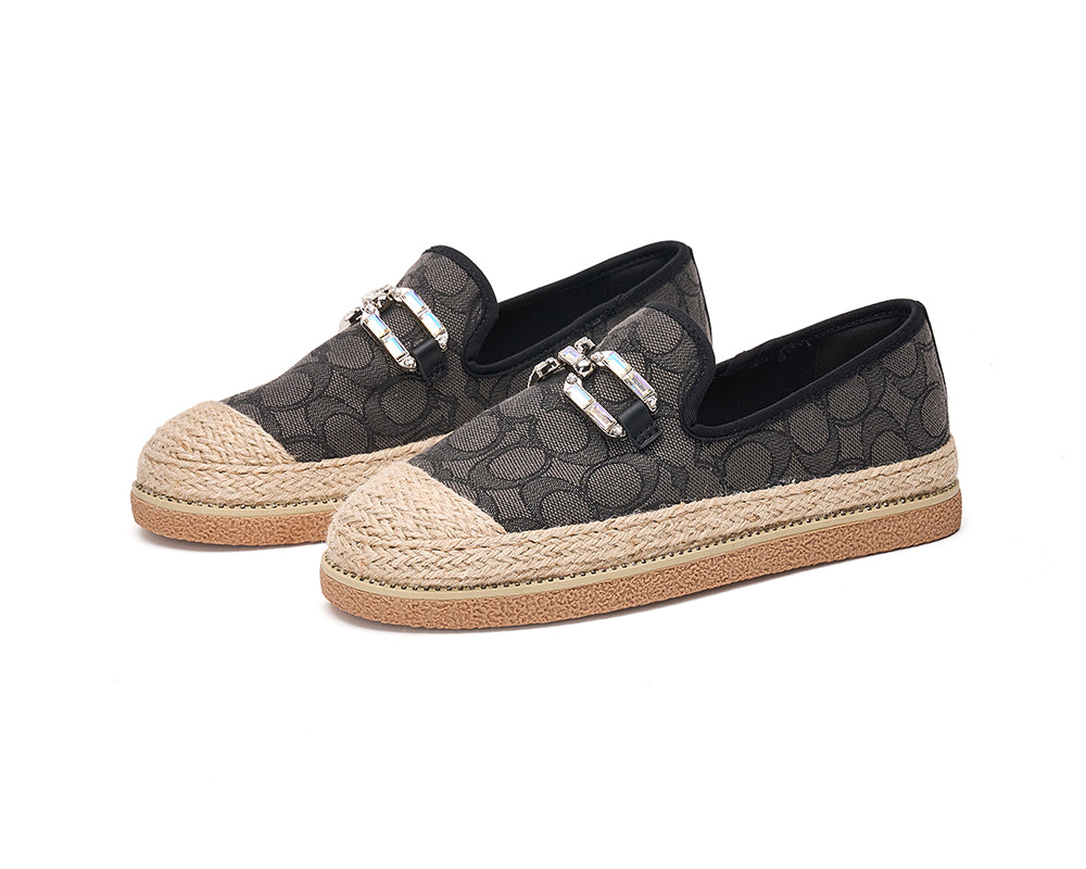 Handmade Women’s Slip-On Espadrille Fabric Loafers Flats-69277W