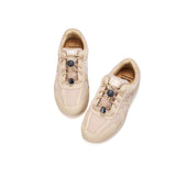 Women’s Lace-up Slip-on Cow Suede and Mesh sneaker -73129W