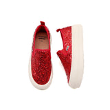 JOY&MARIO Women’s Slip-On  Sequins Mesh Platform in Red-87928W
