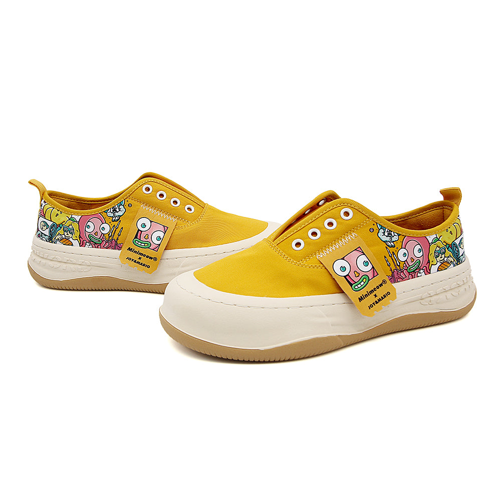 JOY&MARIO Women’s Slip-on Fabric Loafers in Yellow-87729W