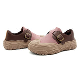 Load image into Gallery viewer, JOY&amp;MARIO Women’s Slip-on Cow Suede and Action Leather Loafers in Coffee-65690W